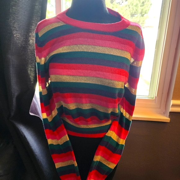 SPIRITUAL GANGSTER MULTICOLOR CROP SWEATER - Picture 1 of 4